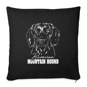 BAVARIAN MOUNTAIN HOUND Hundeportrait Wilsigns - Sofakissenbezug 45 x 45 cm - Schwarz - Vorne