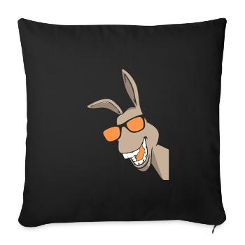 Esel - Sofakissenbezug 45 x 45 cm - Schwarz - Vorne