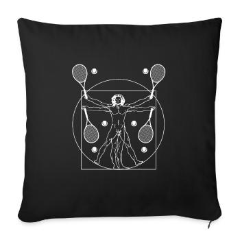 Da Vinci Tennis Tennispieler - Sofakissenbezug 45 x 45 cm - Schwarz - Vorne