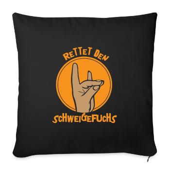 Schweigefuchs Lehrer Grundschule Kindergarten - Sofakissenbezug 45 x 45 cm - Schwarz - Vorne