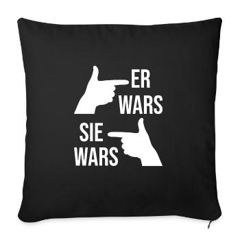 Er wars sie wars - Sofakissenbezug 45 x 45 cm - Schwarz - Vorne