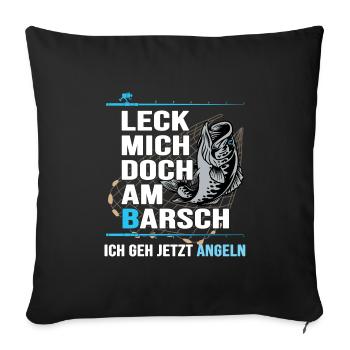 angeln barsch catch and release anglerlatein - Sofakissenbezug 45 x 45 cm - Schwarz - Vorne
