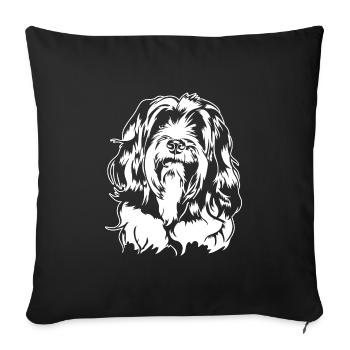 Tibetan Terrier Portrait Dog Portrait Dog Wilsigns - Sofa pillowcase 17,3'' x 17,3'' (45 x 45 cm) - black - Front