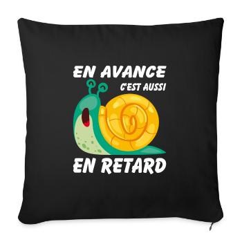 En avance c'est aussi en retard - Housse de coussin décorative 45 x 45 cm - noir - Devant