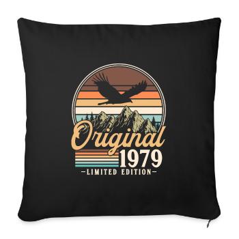 Vintage 1979 né Vintage cadeau d’anniversaire - Housse de coussin décorative 45 x 45 cm - noir - Devant