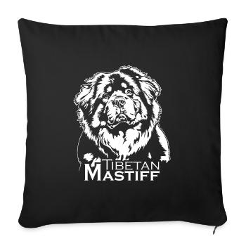 Tibetan Mastiff Portrait Dog Dogs Wilsigns - Sofa pillowcase 17,3'' x 17,3'' (45 x 45 cm) - black - Front