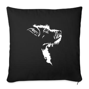 Jack Russell Terrier Dogs Silhouette Wilsigns - Sofa pillowcase 17,3'' x 17,3'' (45 x 45 cm) - black - Front