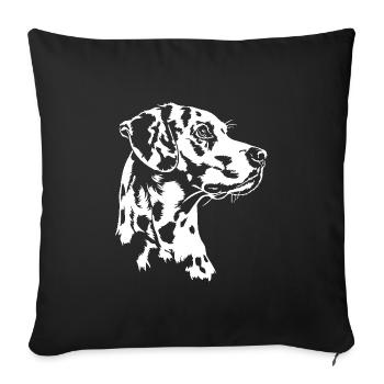 Portrait Dalmatien Chien Chien Wilsigns - Housse de coussin décorative 45 x 45 cm - noir - Devant