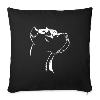 Dogue Argentino Silhouette Chien Chiens Wilsigns - Housse de coussin décorative 45 x 45 cm - noir - Devant