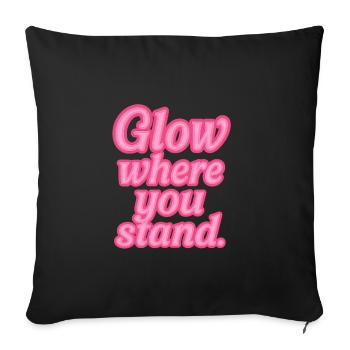 Brille là où tu te tiens, néon disant - Housse de coussin décorative 45 x 45 cm - noir - Devant