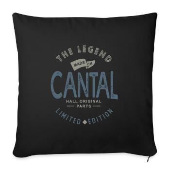 cantal, auvergnat, cantalou fier cantalien - Housse de coussin décorative 45 x 45 cm - noir - Devant