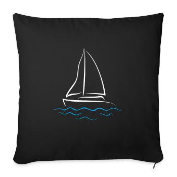 Segeln Shirt Kapitän Boot Schiff Shirt Segelboot - Sofa pillowcase 17,3'' x 17,3'' (45 x 45 cm) - black - Front