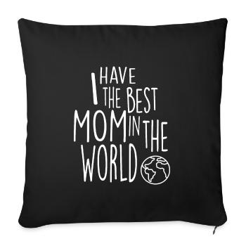 Mère, cadeau de fête des mères - Housse de coussin décorative 45 x 45 cm - noir - Devant