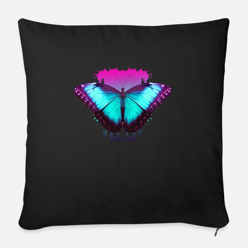 Butterfly Schmetterlinge Geschenk - Sofakissenbezug 45 x 45 cm - Schwarz