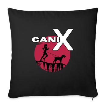 Canicross dogrun running with dog dog sports - Sofa pillowcase 17,3'' x 17,3'' (45 x 45 cm) - black - Front