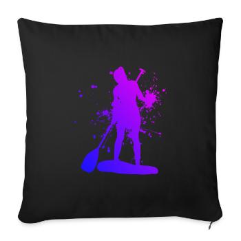Standup Paddle Standup Paddle Sup Femmes - Housse de coussin décorative 45 x 45 cm - noir - Devant