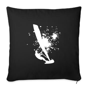 Surfing Women Windsurfer Men Surfer Windsurfing - Sofa pillowcase 17,3'' x 17,3'' (45 x 45 cm) - black - Front