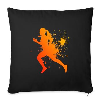 Jogging hommes fitness jogging course à pied - Housse de coussin décorative 45 x 45 cm - noir - Devant