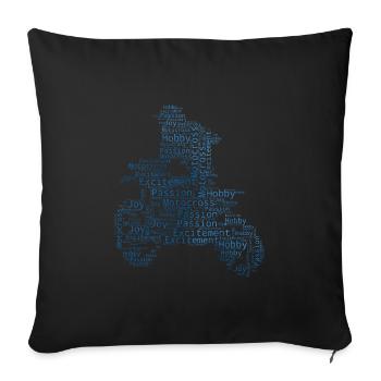 Supermotard Freestyle Motocross Motocross Dirt Biker - Housse de coussin décorative 45 x 45 cm - noir - Devant