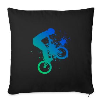 Vélo Hommes BMX BMX Bike Femmes BMX garçons - Housse de coussin décorative 45 x 45 cm - noir - Devant
