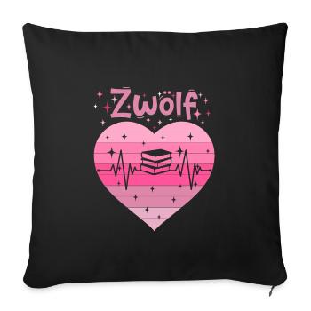12. Geburtstag Lesen Bücher Buch Mädchen Tochter - Sofakissenbezug 45 x 45 cm - Schwarz - Vorne
