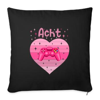 Mädchen Tochter 8. Geburstag Gaming Controller - Sofakissenbezug 45 x 45 cm - Schwarz - Vorne