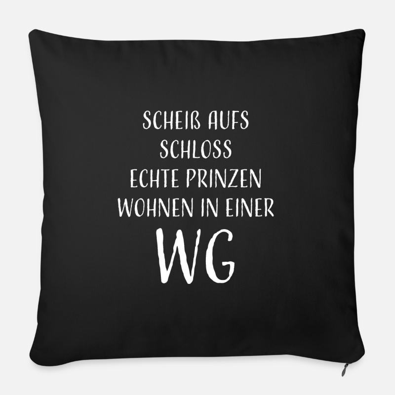 lustiger Spruch WG Wohngemeinschaft Studenten Uni - Sofakissenbezug 45 x 45 cm - Schwarz