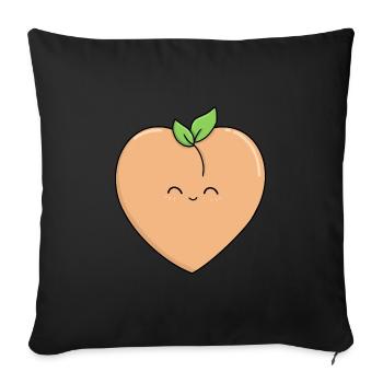Love Peaches - Sofa pillowcase 17,3'' x 17,3'' (45 x 45 cm) - black - Front