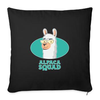 Alpaca Squad Funny Alpaca - Sofa pillowcase 17,3'' x 17,3'' (45 x 45 cm) - black - Front