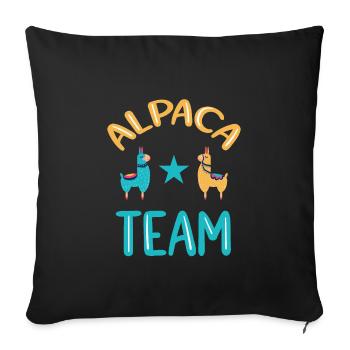 Alpaca Team Funny Alpaca - Sofa pillowcase 17,3'' x 17,3'' (45 x 45 cm) - black - Front