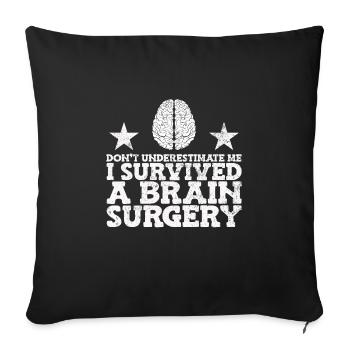 Brain surgery survives brain surgery brain - Sofa pillowcase 17,3'' x 17,3'' (45 x 45 cm) - black - Front
