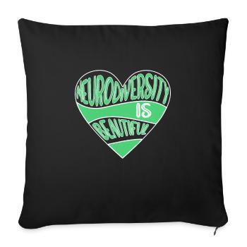 Neurodiversity Autimsus ADHD dyslexia - Sofa pillowcase 17,3'' x 17,3'' (45 x 45 cm) - black - Front