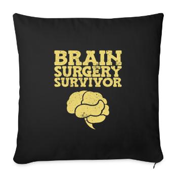 Brain surgery survives brain surgery brain - Sofa pillowcase 17,3'' x 17,3'' (45 x 45 cm) - black - Front