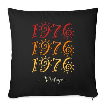 1976 vintage - Sofa pillowcase 17,3'' x 17,3'' (45 x 45 cm) - black - Front