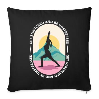 Yoga, Sports, Stretching, Nature, Wellness, Meditation - Sofa pillowcase 17,3'' x 17,3'' (45 x 45 cm) - black - Front