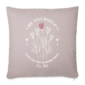 Oscar Wilde's quote design in off-white - Sofa pillowcase 17,3'' x 17,3'' (45 x 45 cm) - light taupe - Front