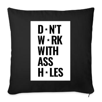 Working in the office is not always fun - Sofa pillowcase 17,3'' x 17,3'' (45 x 45 cm) - black - Front