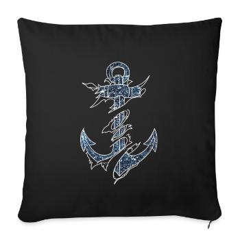 Cosmic Anchor - White Outline - Sofa pillowcase 17,3'' x 17,3'' (45 x 45 cm) - black - Front