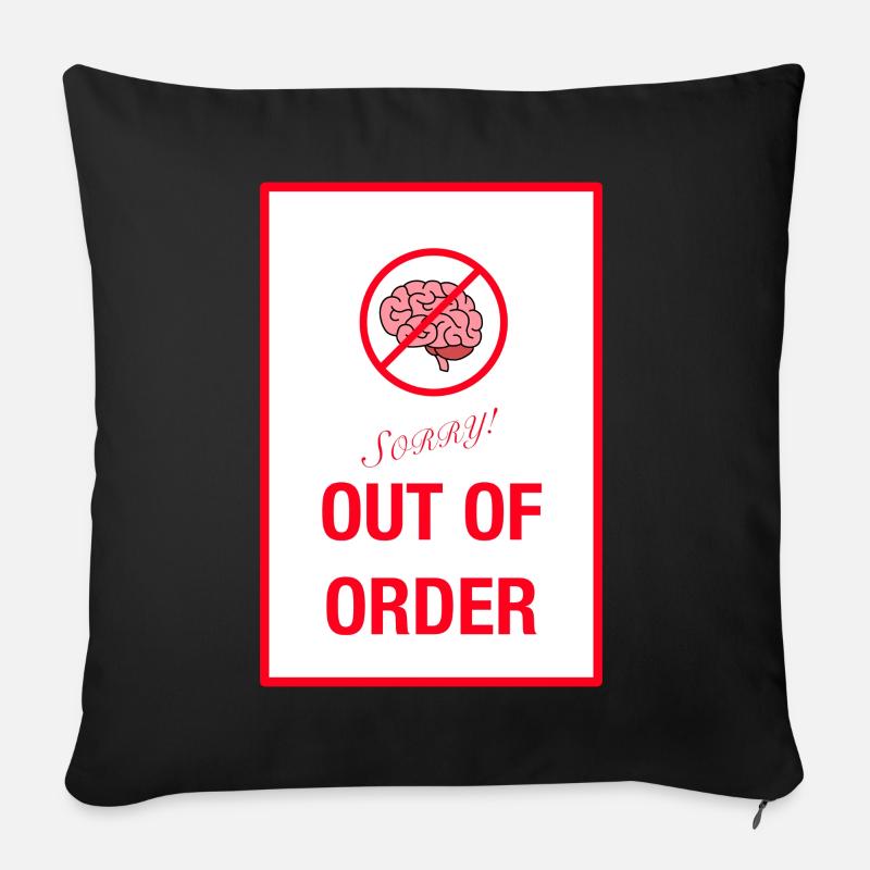 Cerveau en panne - Housse de coussin décorative 45 x 45 cm - noir