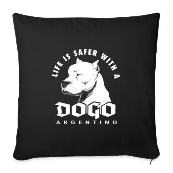 Dogo Argentino - Sofa pillowcase 17,3'' x 17,3'' (45 x 45 cm) - black - Front