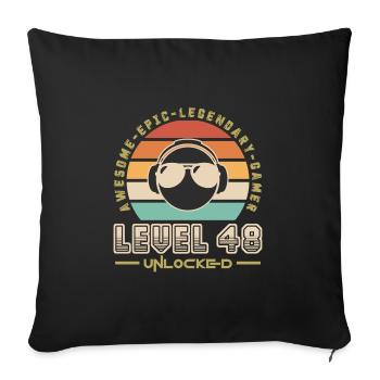 Level 48 - Sofa pillowcase 17,3'' x 17,3'' (45 x 45 cm) - black - Front