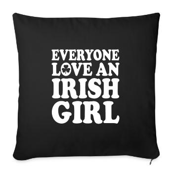 Everyone loves an irish girl - Sofa pillowcase 17,3'' x 17,3'' (45 x 45 cm) - black - Front