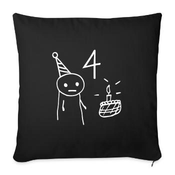 4 years old - 4th Anniversary Fun 4 Year Old Gift - Sofa pillowcase 17,3'' x 17,3'' (45 x 45 cm) - black - Front