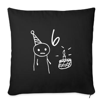 6 years old - 6th Anniversary Fun 6 Year Old Gift - Sofa pillowcase 17,3'' x 17,3'' (45 x 45 cm) - black - Front