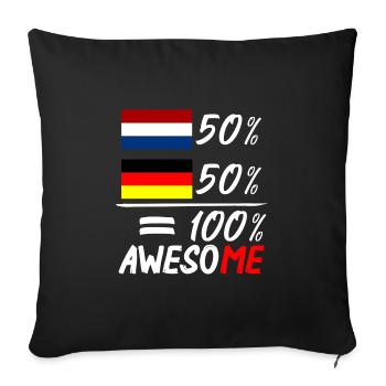 50% Dutch 50% German - Sofa pillowcase 17,3'' x 17,3'' (45 x 45 cm) - black - Front