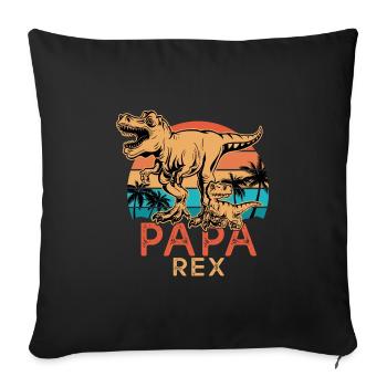 Cadeau papa t rex - Housse de coussin décorative 45 x 45 cm - noir - Devant