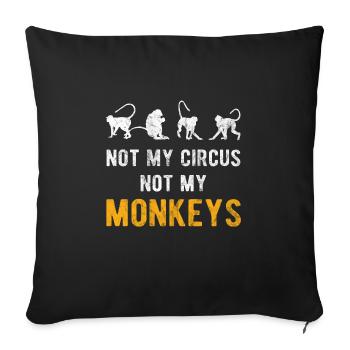 pas mon cirque pas mes singes - Housse de coussin décorative 45 x 45 cm - noir - Devant