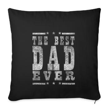 Cadeau Fête des pères Père meilleur papa Papa d'anniversaire - Housse de coussin décorative 45 x 45 cm - noir - Devant