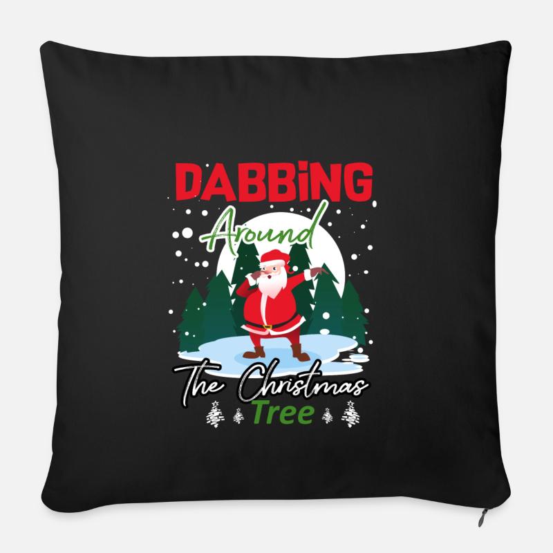 Dab Père Noël cadeau de Noël Dabb - Housse de coussin décorative 45 x 45 cm - noir