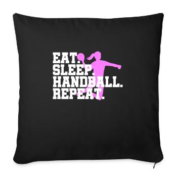 Eat Sleep Handball Handball Player Repeat - Sofa pillowcase 17,3'' x 17,3'' (45 x 45 cm) - black - Front